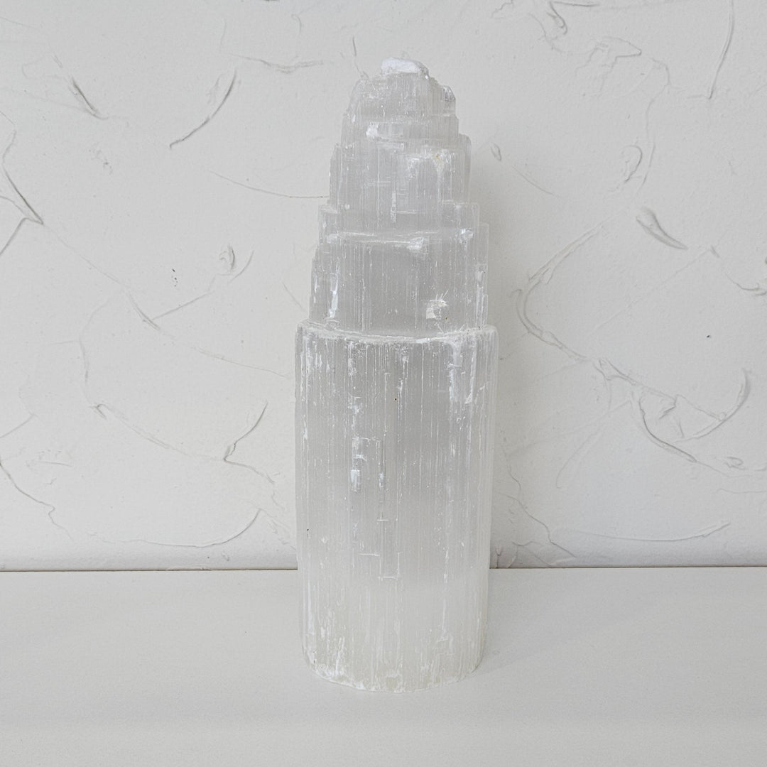 Satin Spar (Selenite) 10'' Lamp