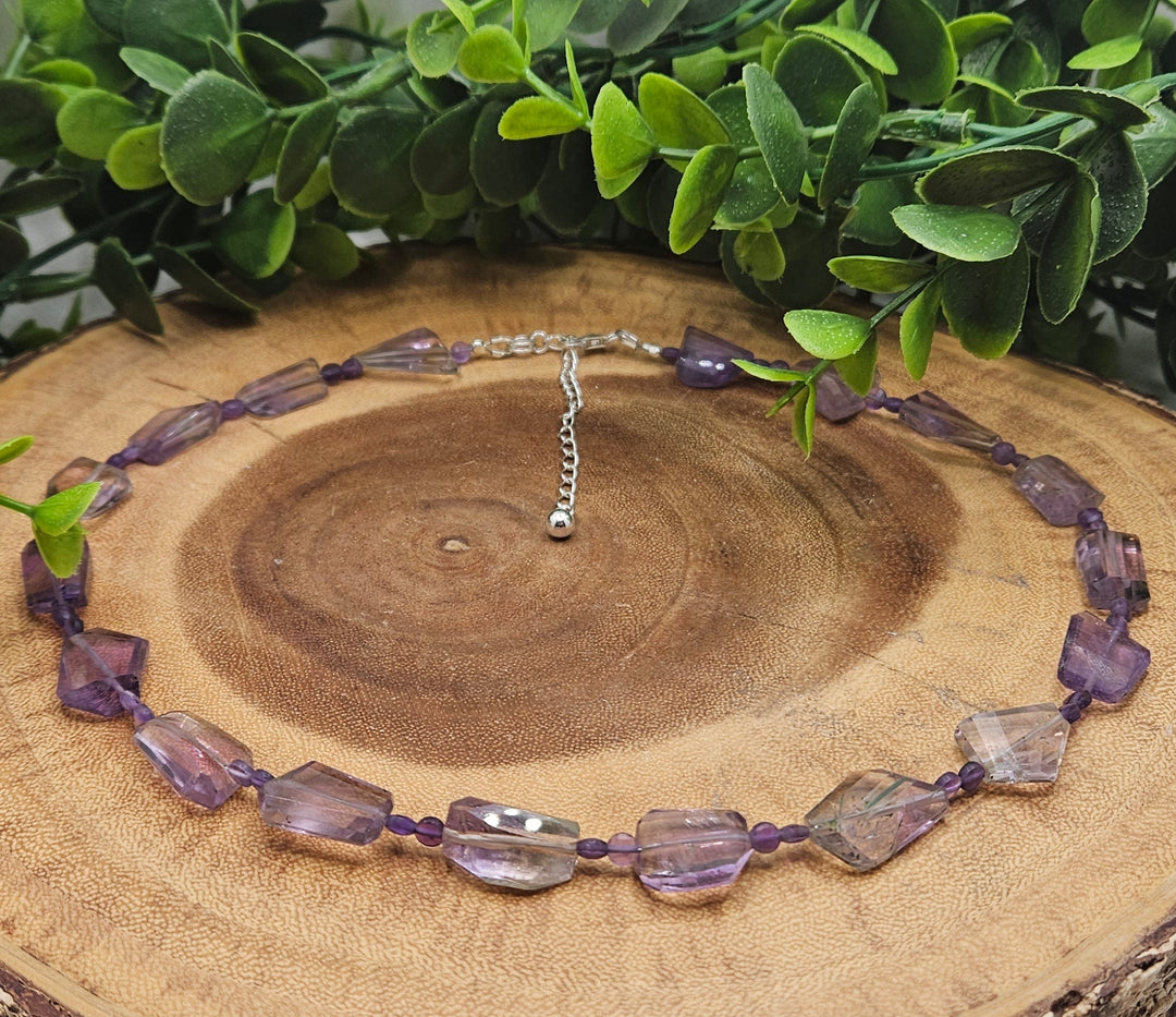 Ametrine Abstract Faceted Necklace with 21" Sterling Extender