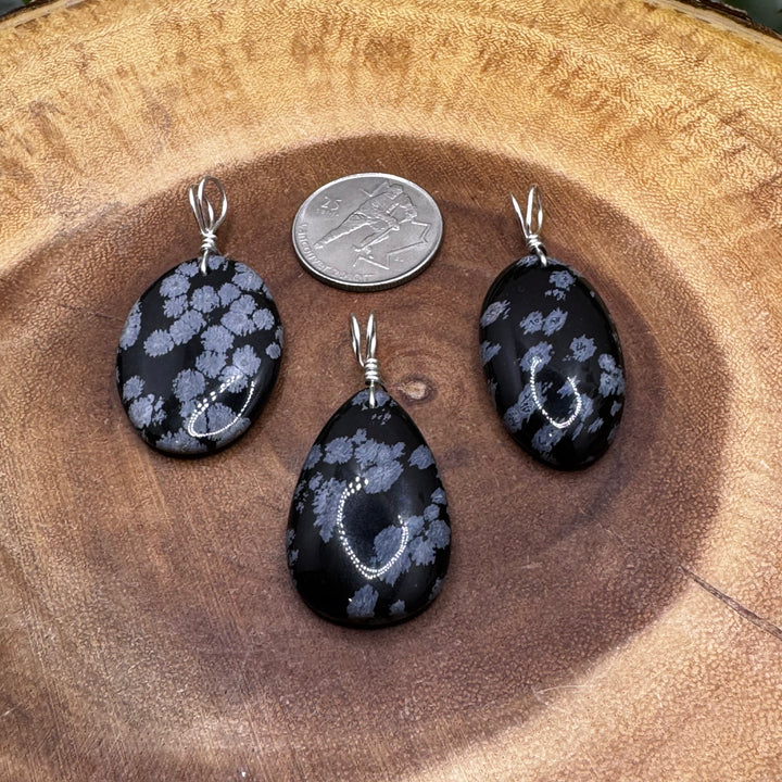 Snowflake Obsidian Pendant