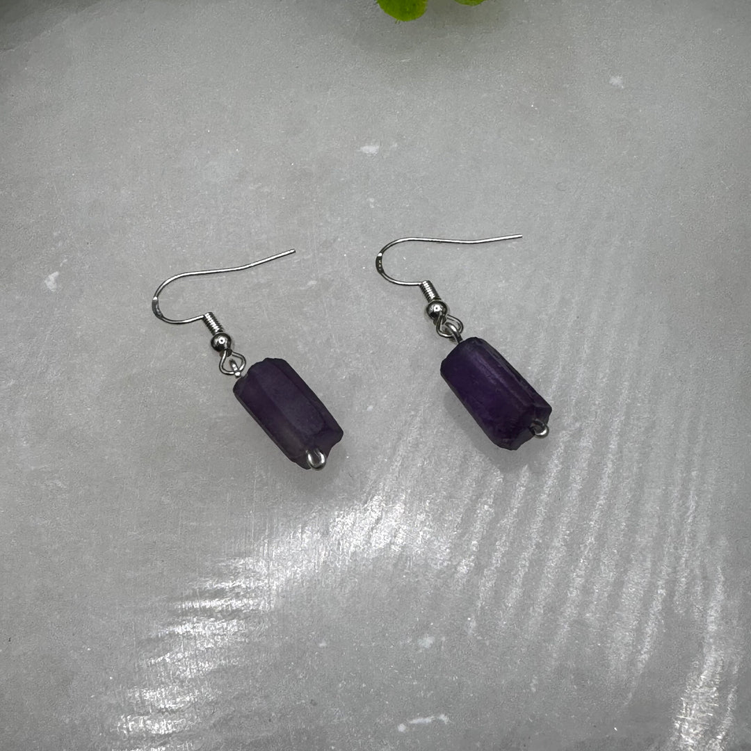 Amethyst Sterling Silver Dainty Earrings