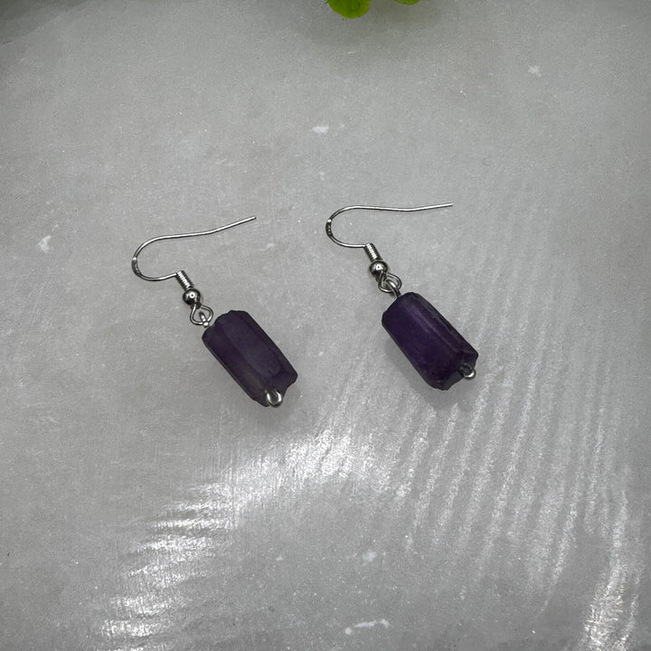 Amethyst Sterling Silver Dainty Earrings