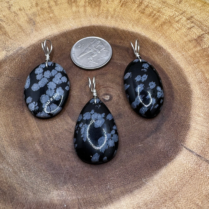 Snowflake Obsidian Pendant