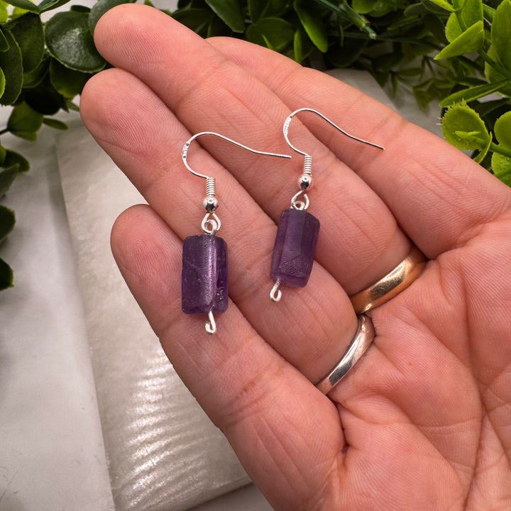 Amethyst Sterling Silver Dainty Earrings