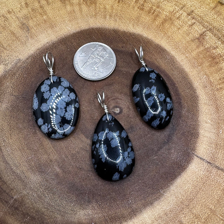 Snowflake Obsidian Pendant