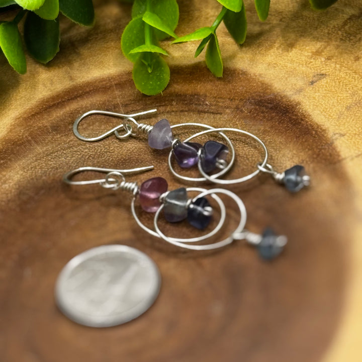Fluorite Sterling Silver Absract Earrings