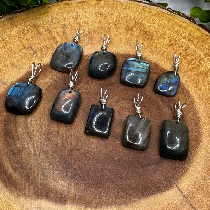 Labradorite Square Pendants