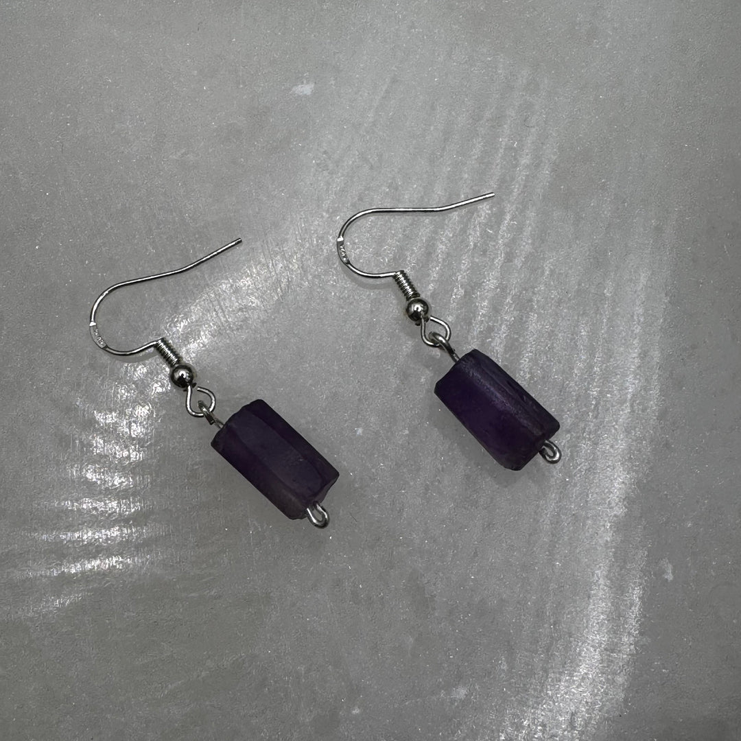 Amethyst Sterling Silver Dainty Earrings