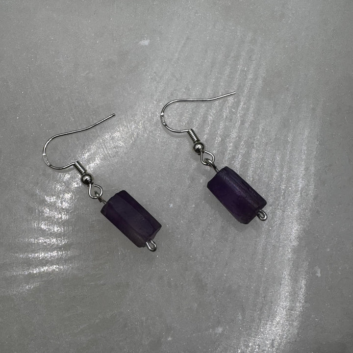 Amethyst Sterling Silver Dainty Earrings