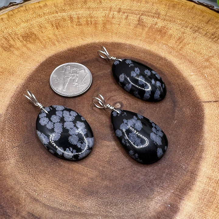 Snowflake Obsidian Pendant