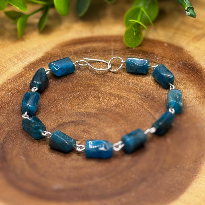 Blue Apatite Sterling Silver Bracelet
