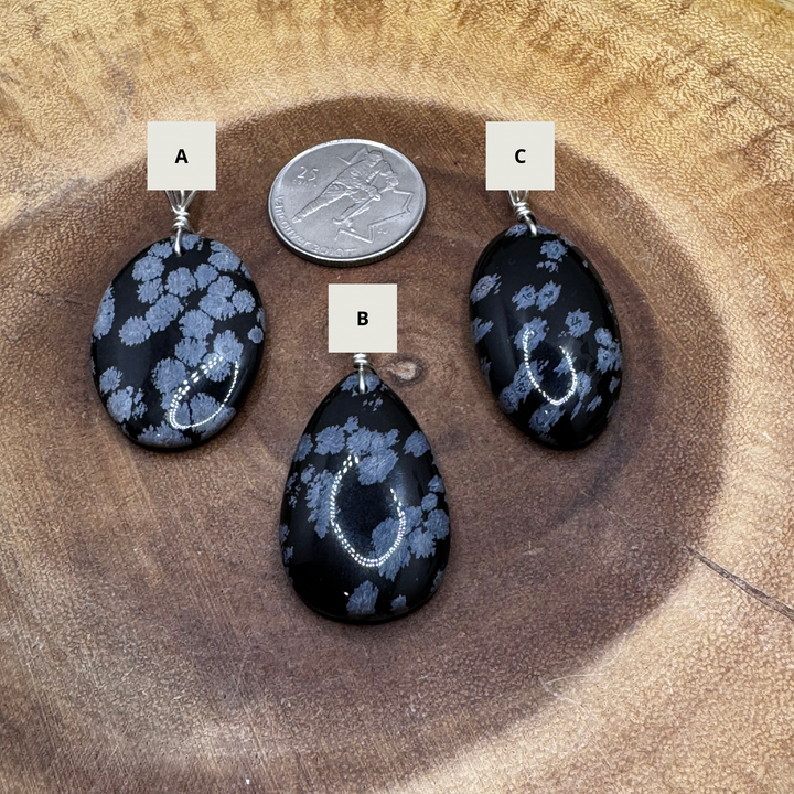 Snowflake Obsidian Pendant