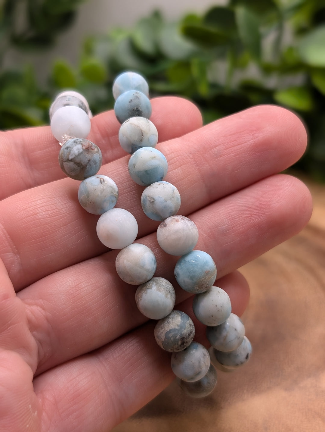 Frosted Larimar 8mm Bracelet
