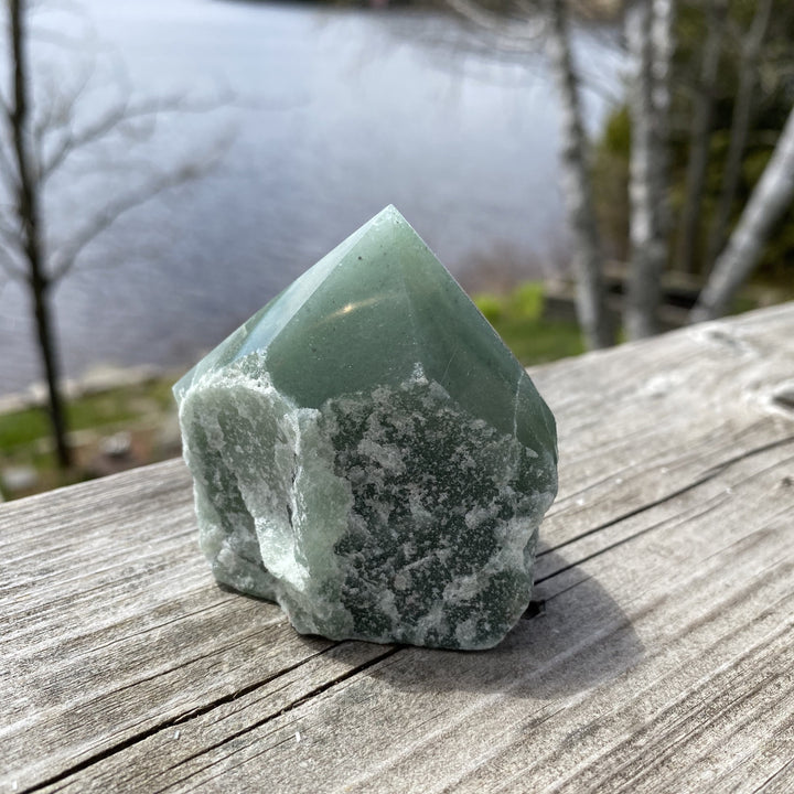 Green Aventurine Cut Base Top Polished Point