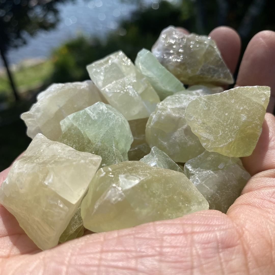 Green Calcite Rough Cut Chunks (M-L)
