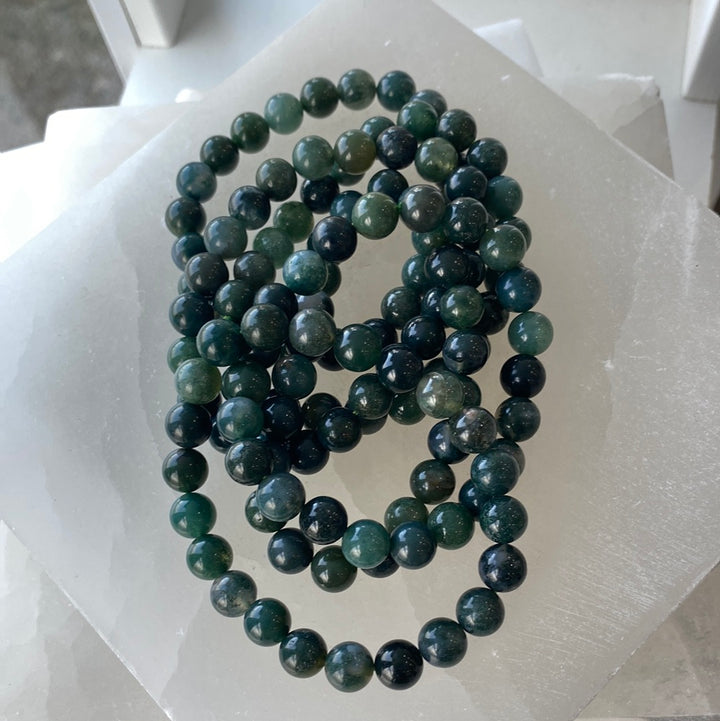 Moss Agate 8mm Bracelet
