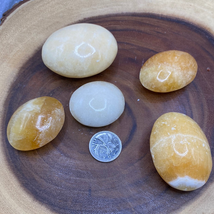 Orange Calcite Palm Stone
