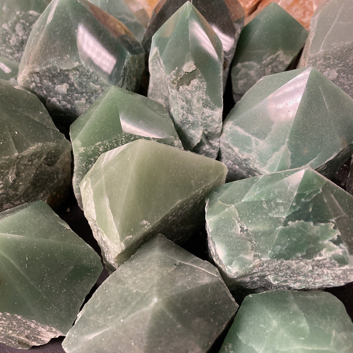 Green Aventurine Cut Base Top Polished Point