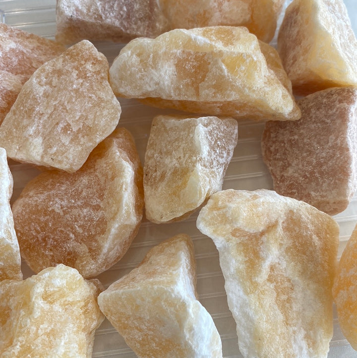 Orange Calcite Rough Cut