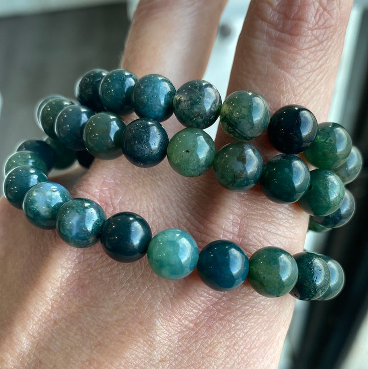 Moss Agate 8mm Bracelet
