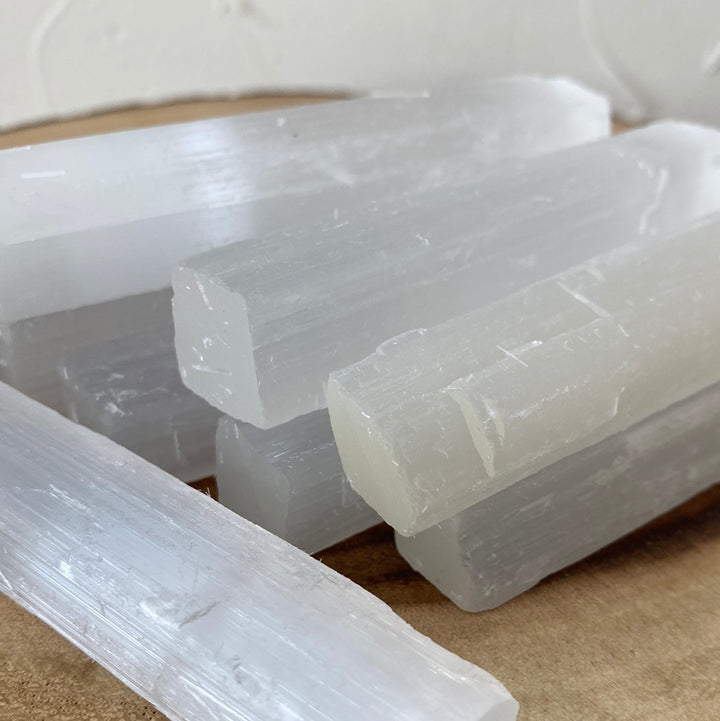 Satin-Spar (Selenite) Premium Quality Cut Sticks 4"