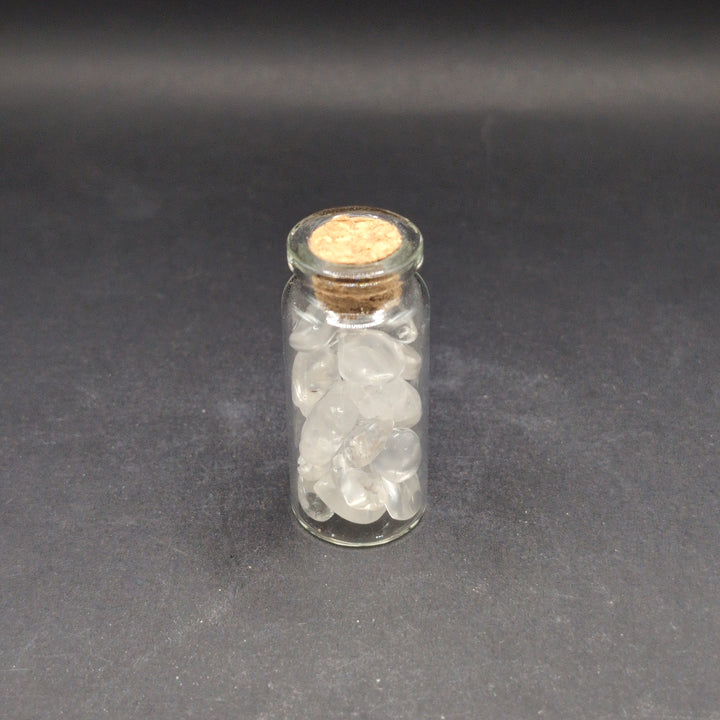 Clear Quartz Chips In A Bottle