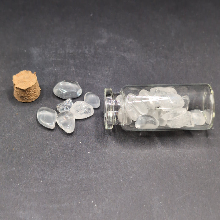 Clear Quartz Chips In A Bottle