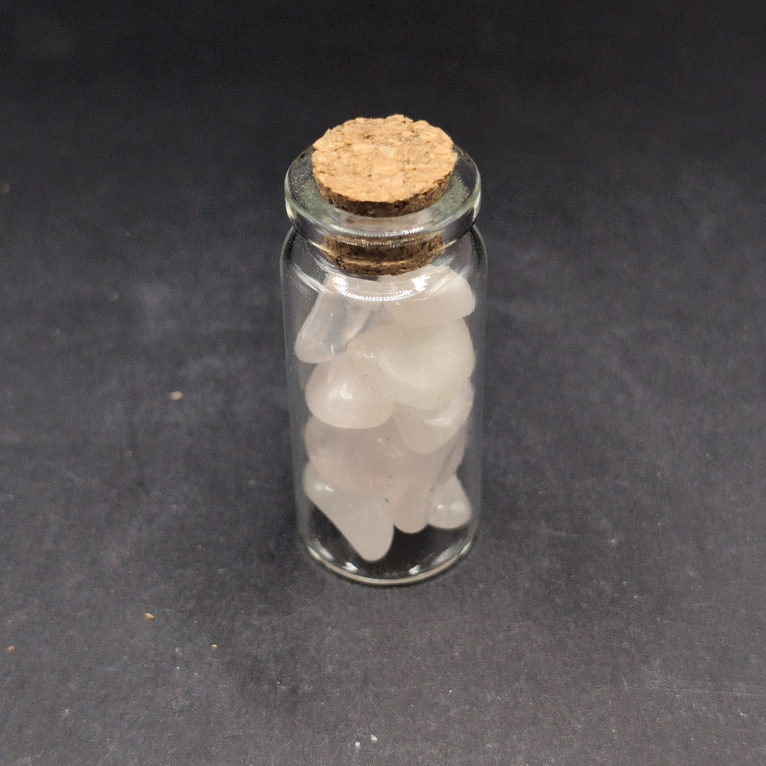 Rose Quartz Chips In A Bottle