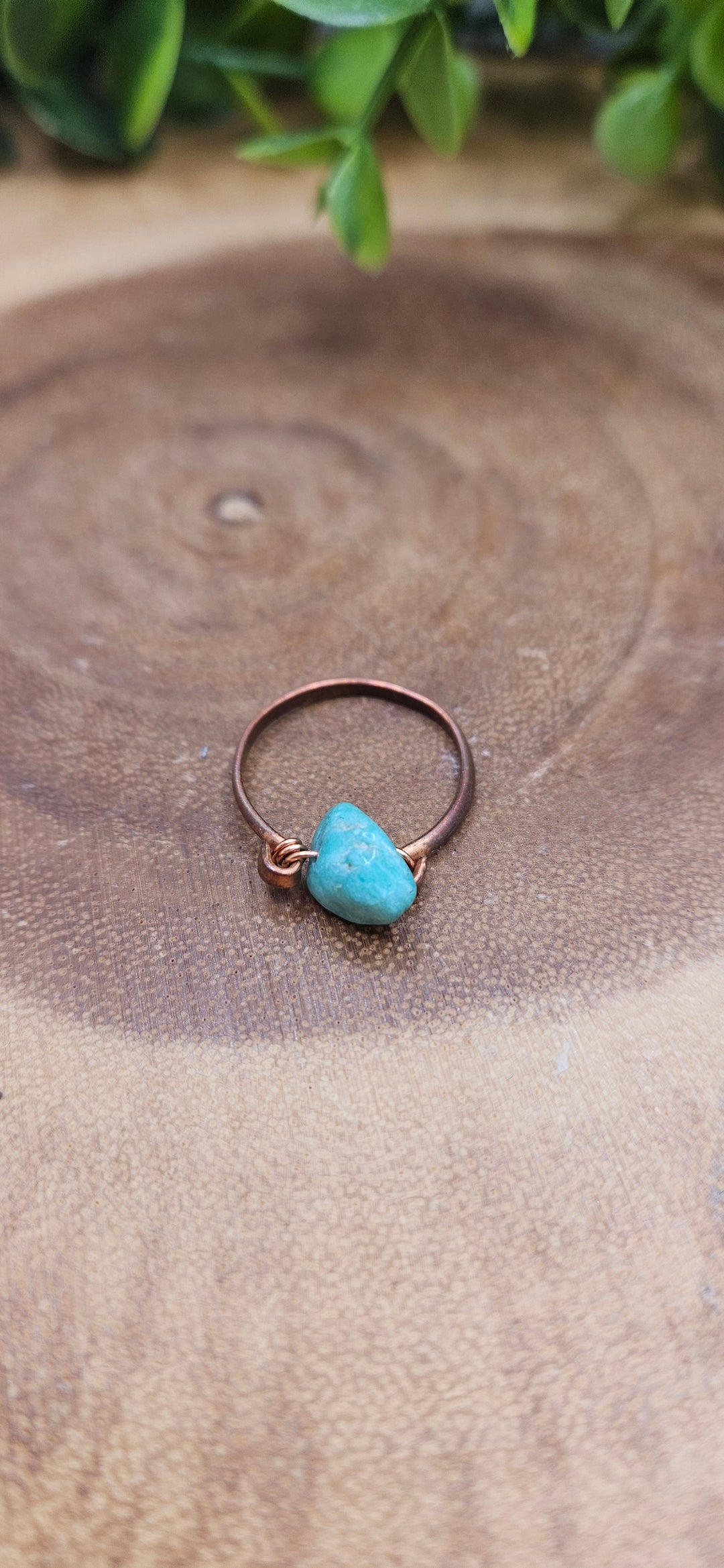 Copper Plated Amazonite Ring