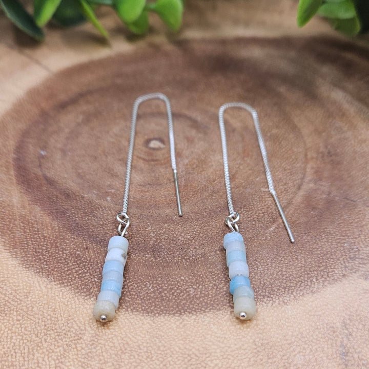 Amazonite Sterling Silver Threader Earrings
