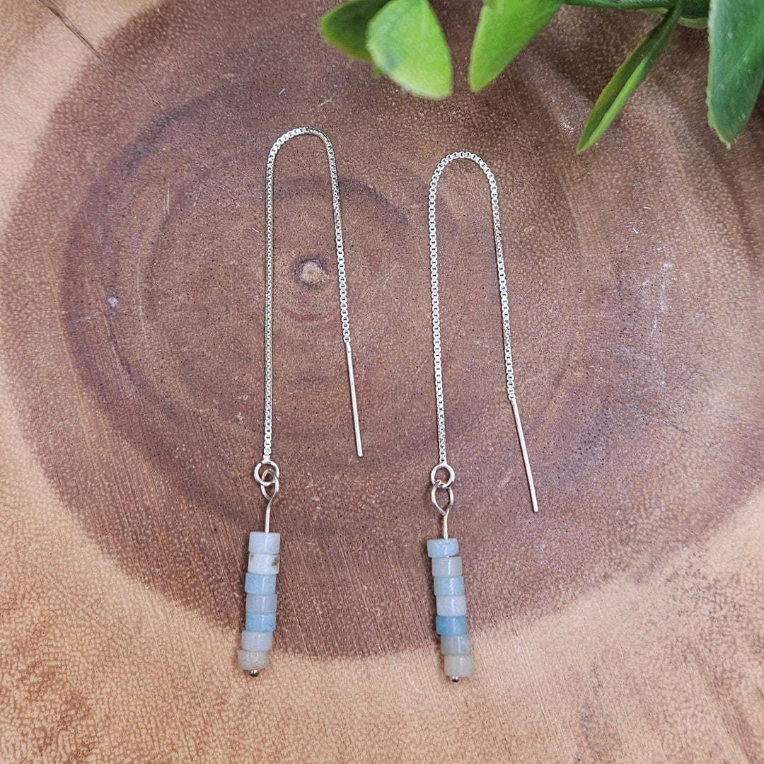 Amazonite Sterling Silver Threader Earrings