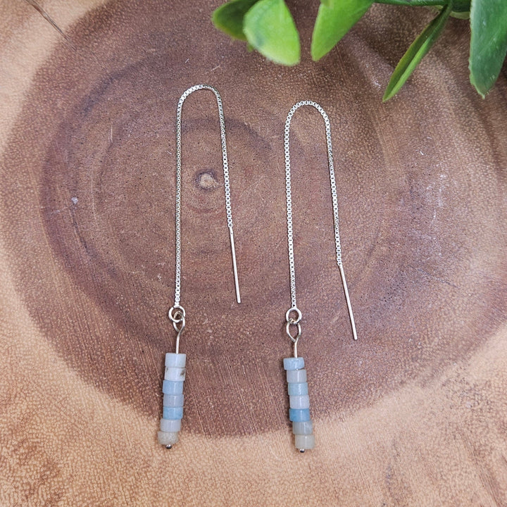 Amazonite Sterling Silver Threader Earrings