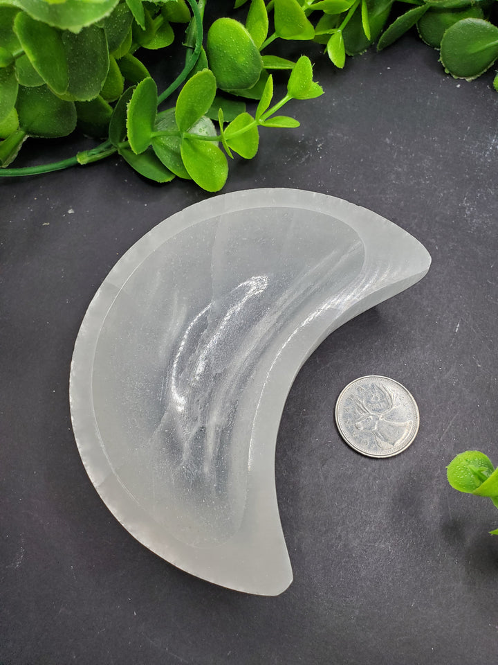 Crescent Moon Selenite Charging Bowl