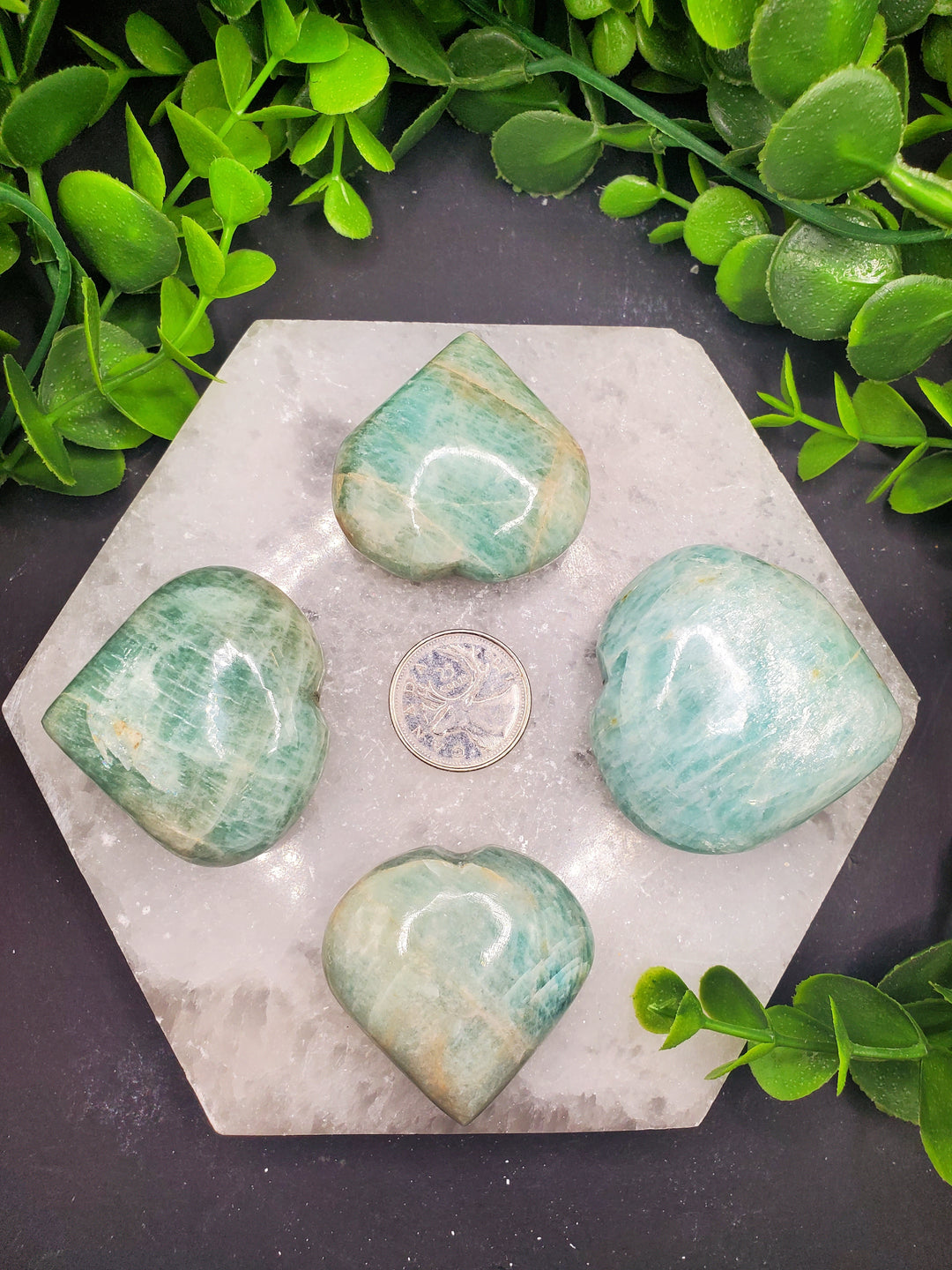 Amazonite Hearts