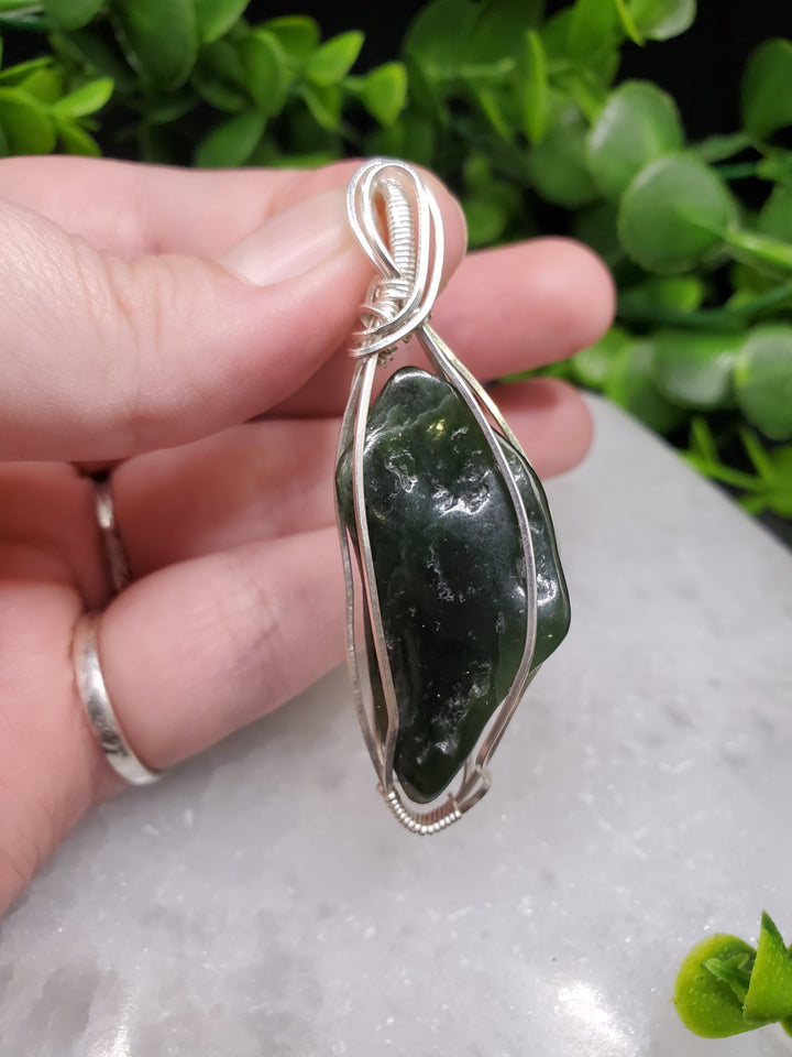 Jade Sterling Silver Pendant