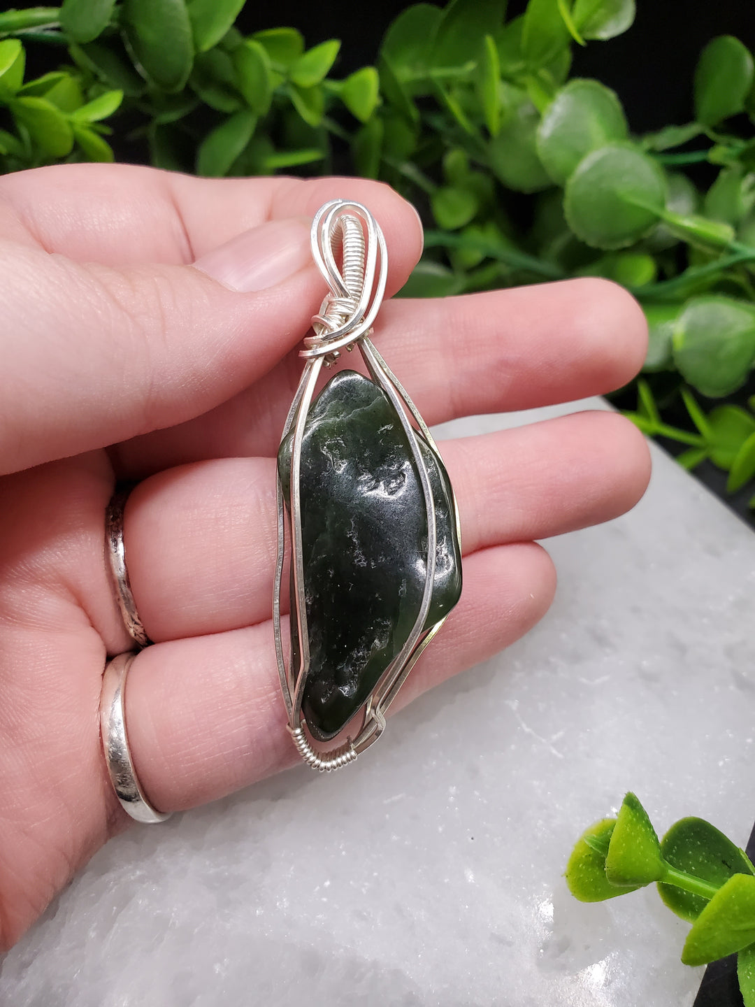 Jade Sterling Silver Pendant