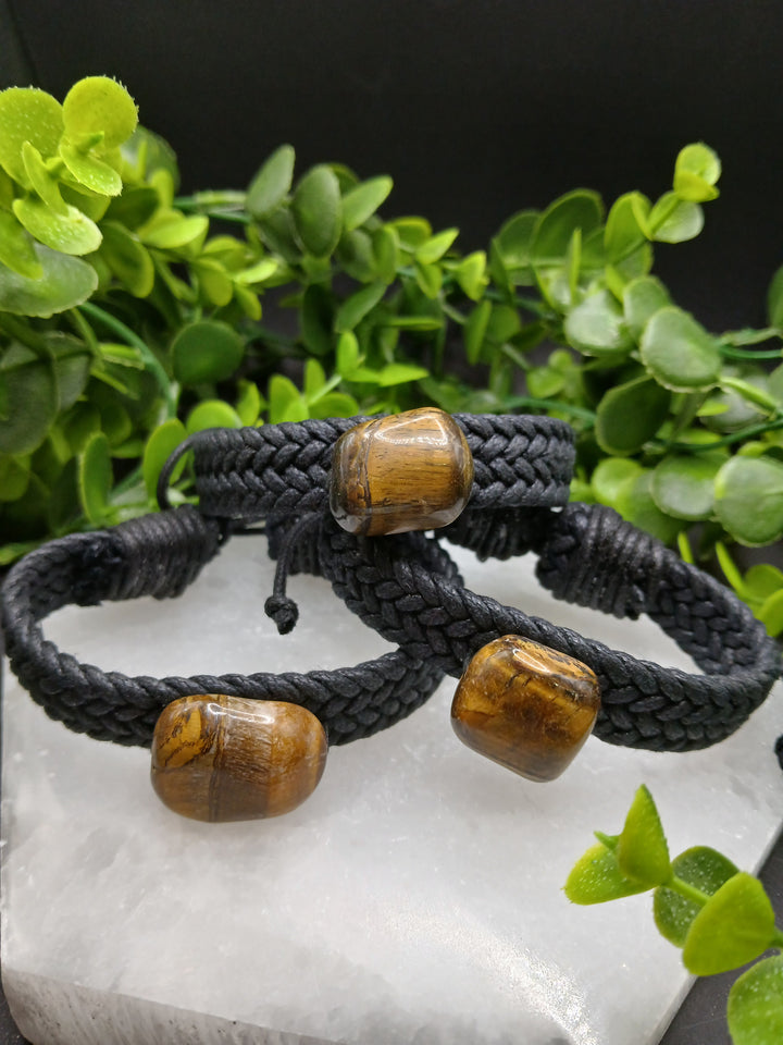 Tiger Eye Wide Braided Bracelet