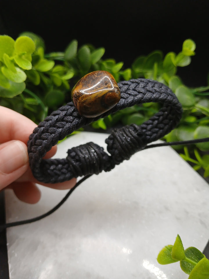 Tiger Eye Wide Braided Bracelet