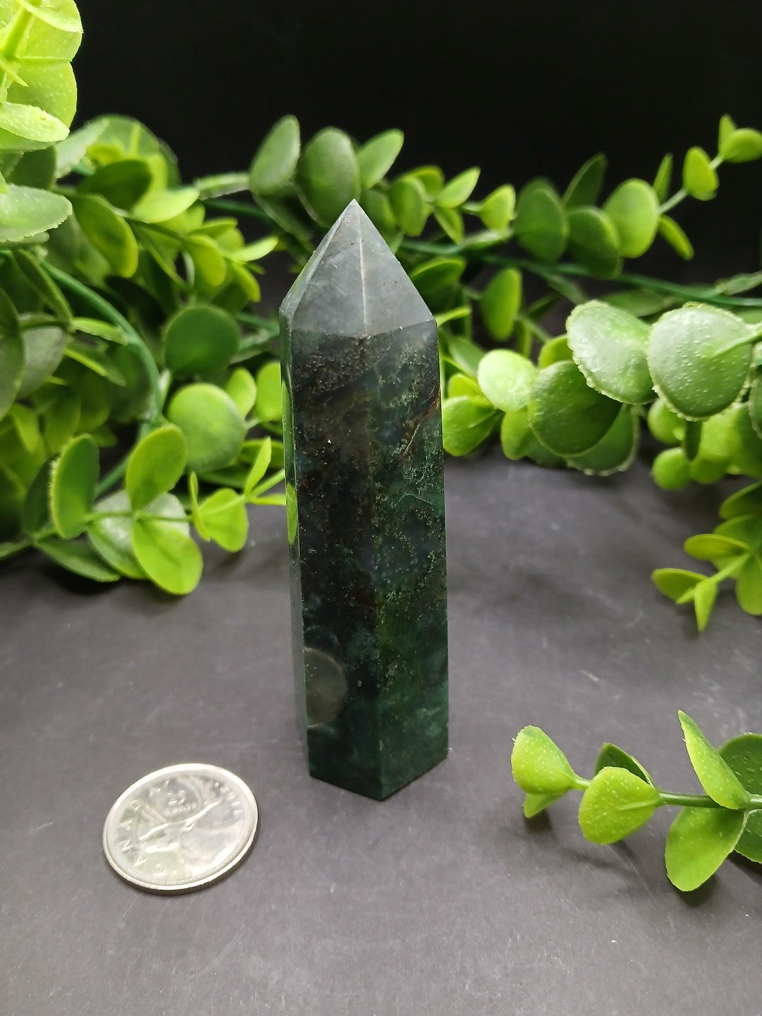 Moss Agate Polished Point #2