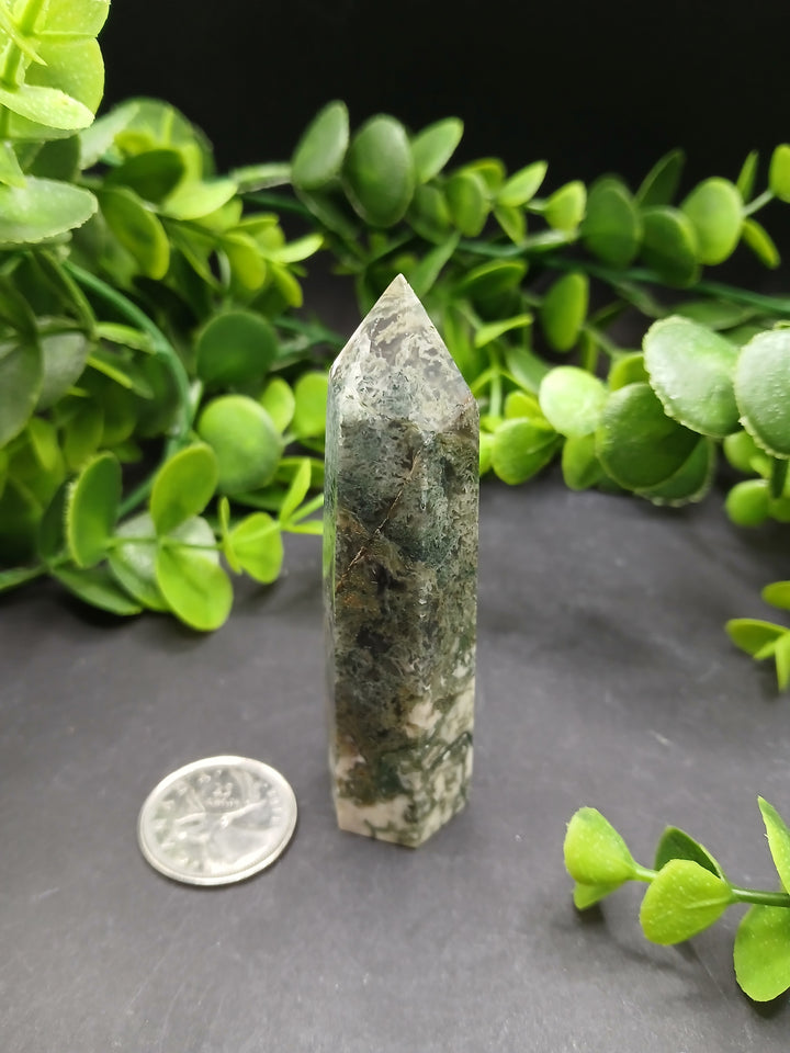 Moss Agate Polished Point #5