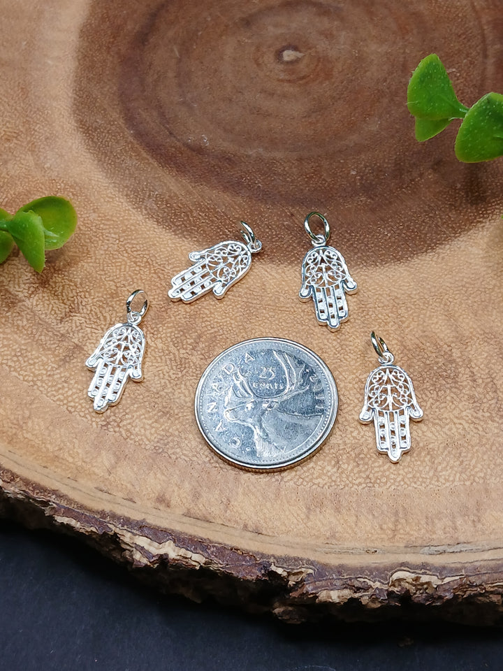 Hamsa Hand Sterling Silver Pendant