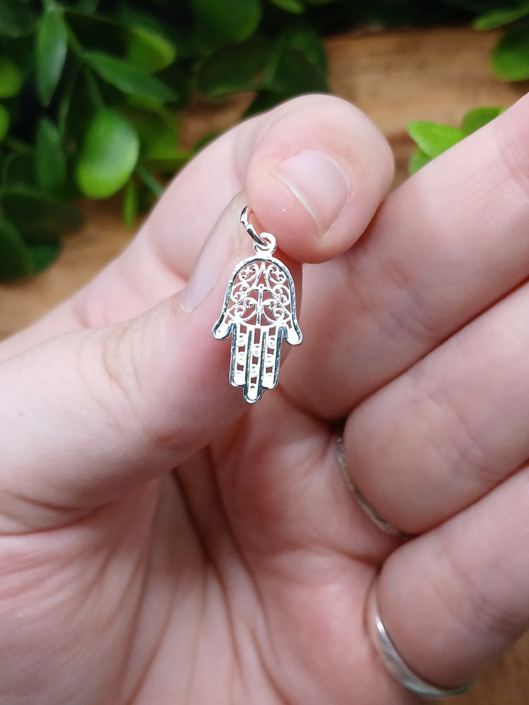 Hamsa Hand Sterling Silver Pendant