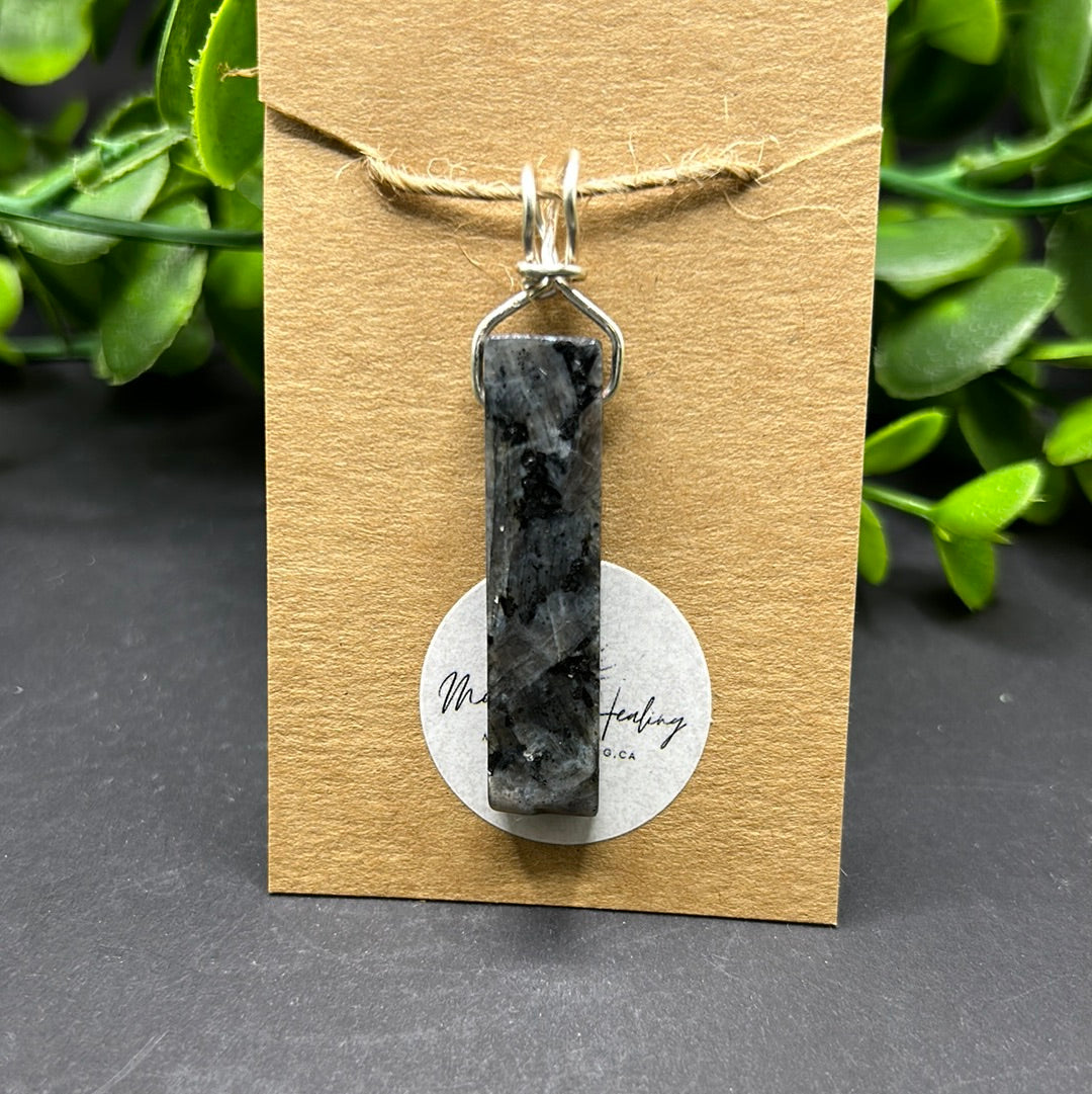 Larvikite Bar Pendant