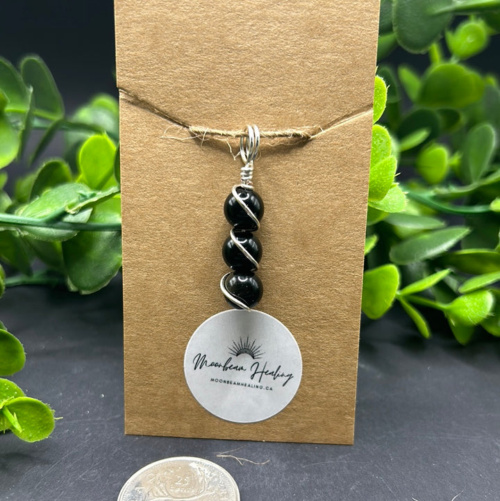 Black Obsidian Wire Wrapped Pendant