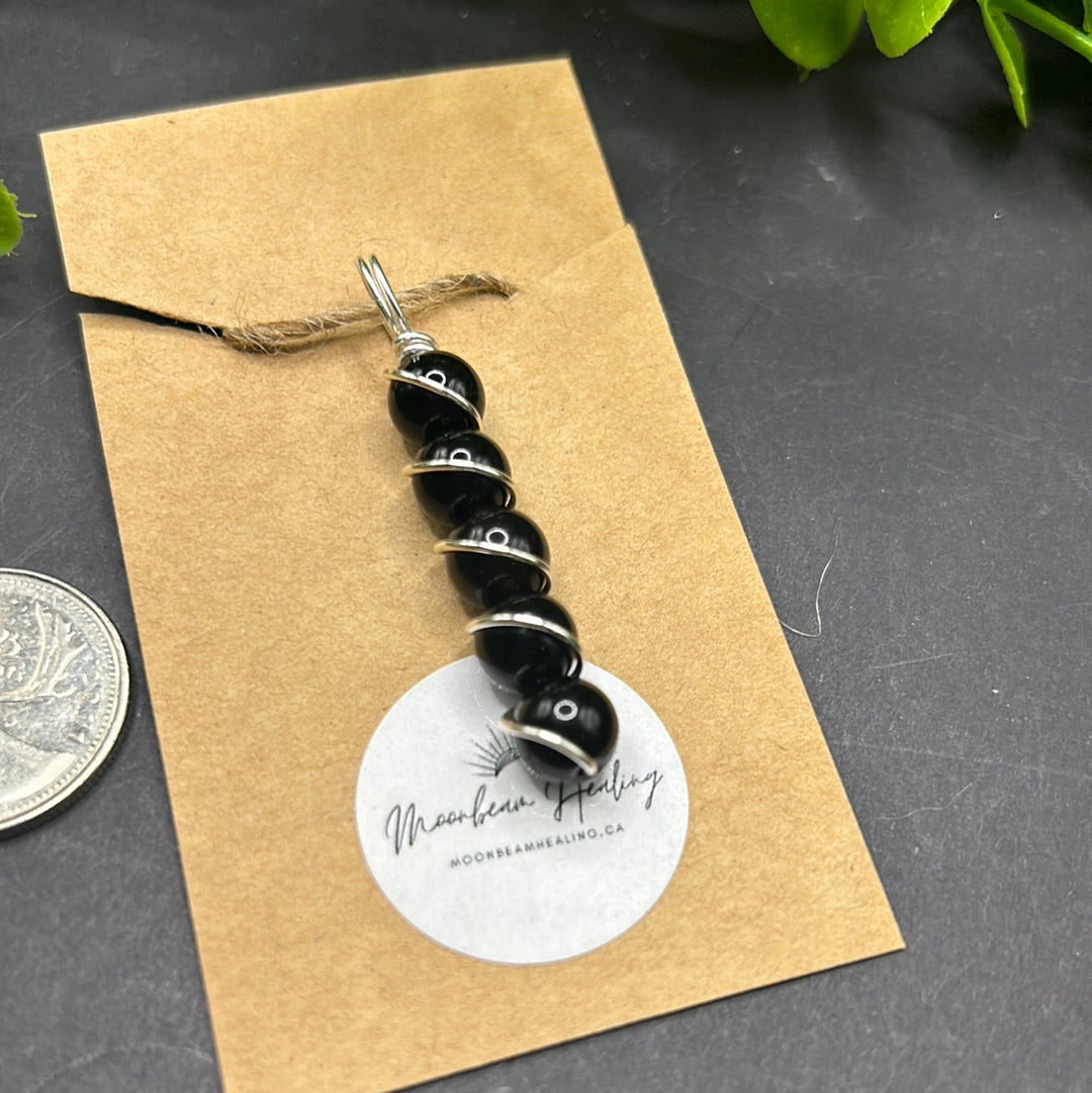 Black Obsidian Wire Wrapped Pendant