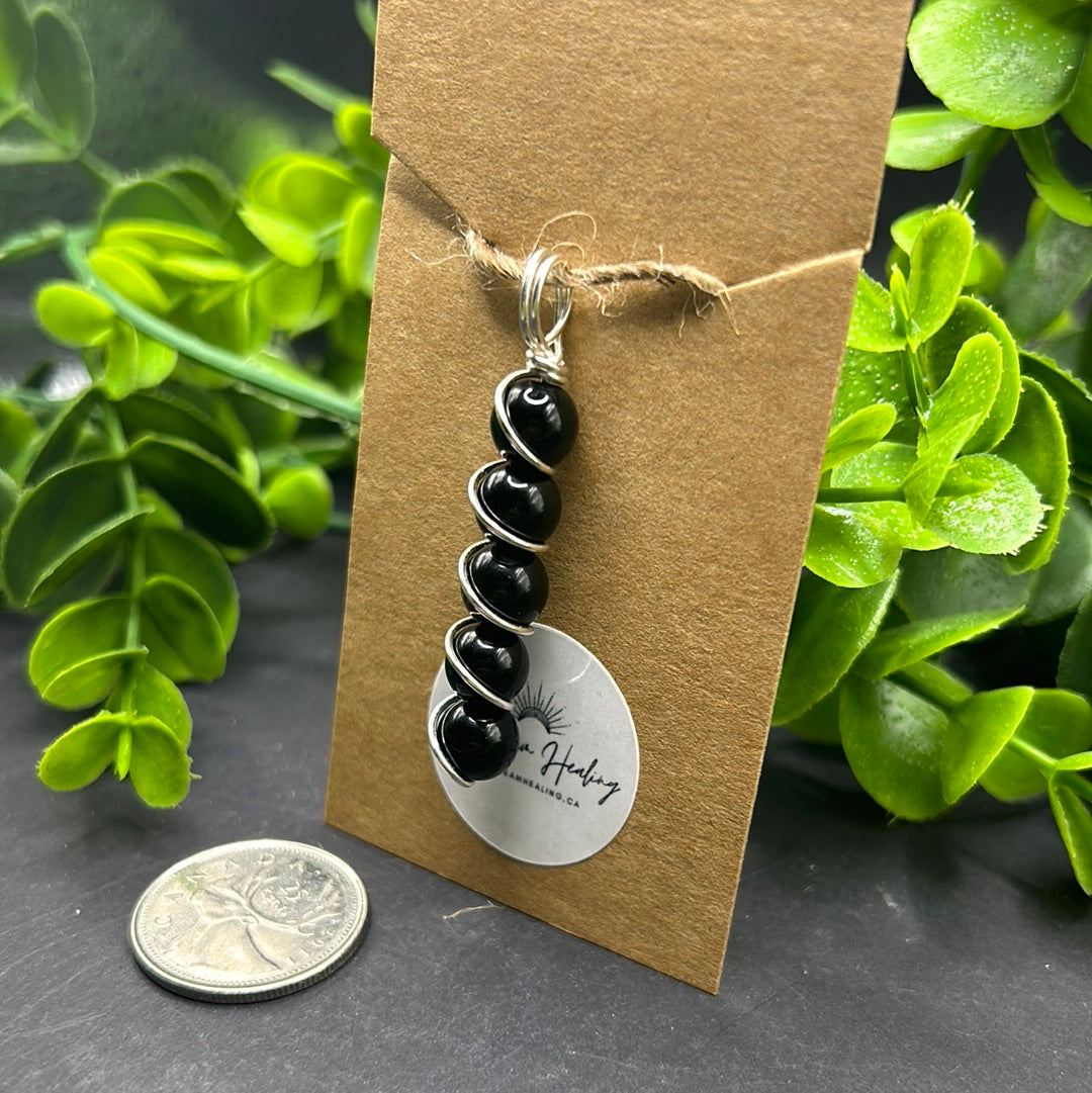 Black Obsidian Wire Wrapped Pendant