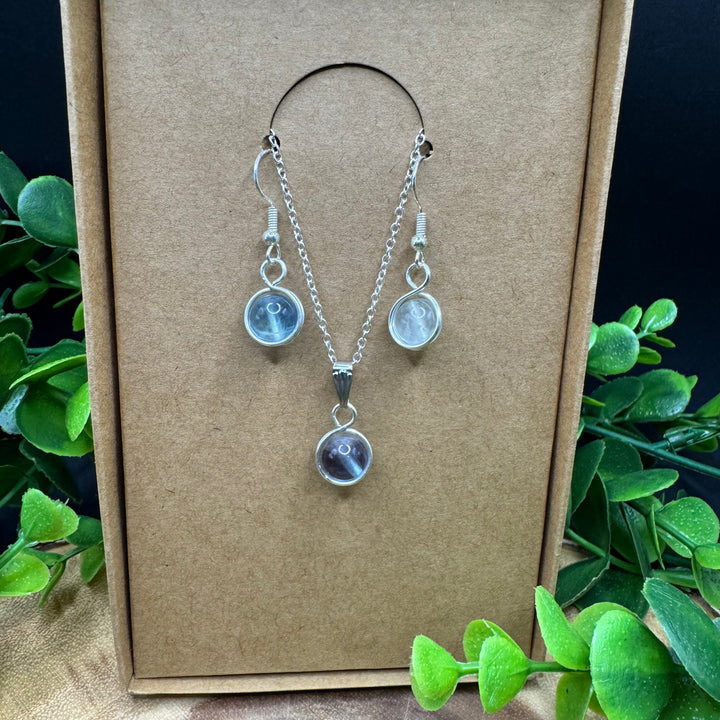 Fluorite Earring & Necklace Set