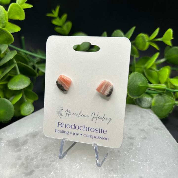 Rhodochrosite Stud Earrings