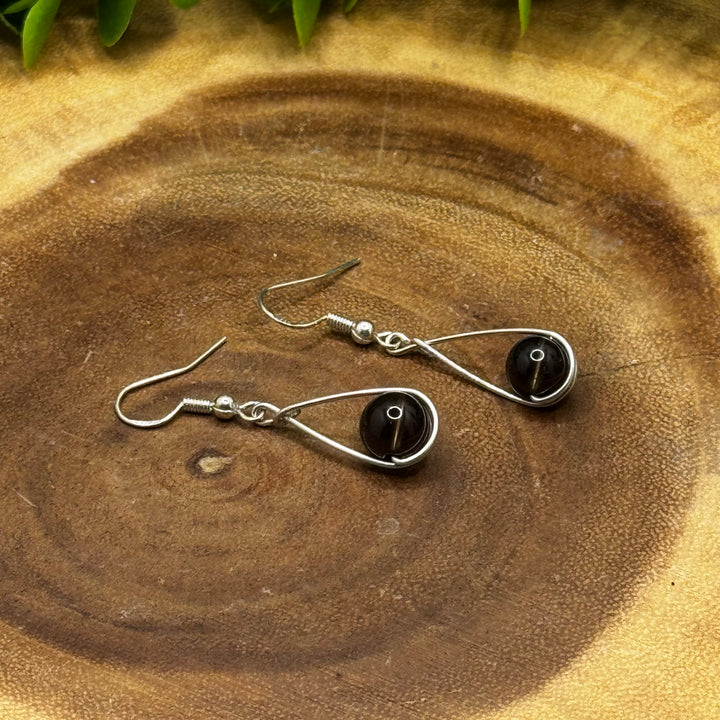 Smokey Quartz Teardrop Sterling Silver Earrings