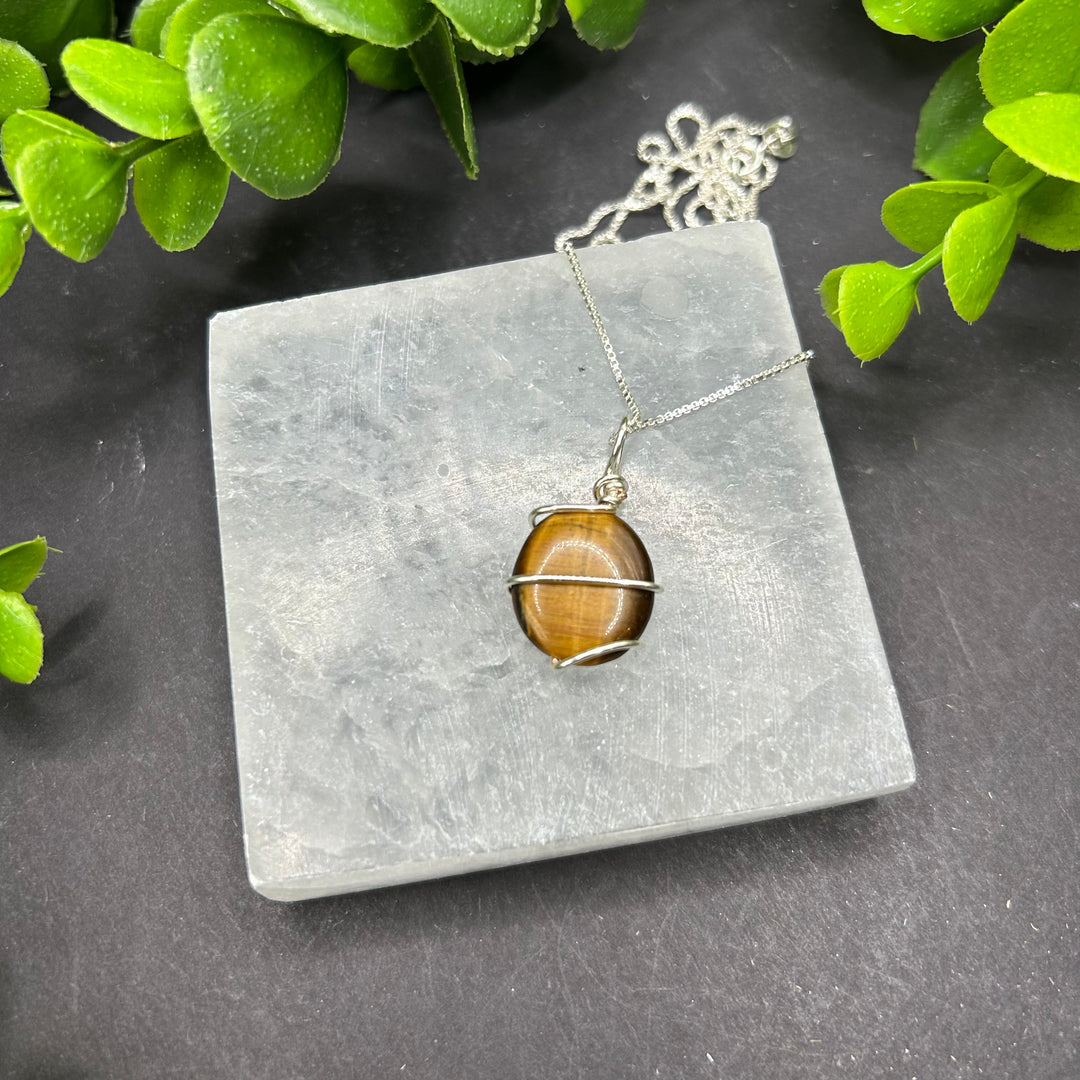 Tiger Eye Wire Wrapped Pendant