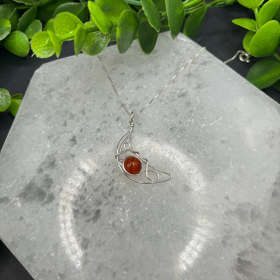 Carnelian Moon Pendant